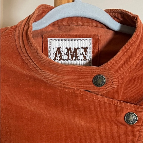 Women's Rust Corduroy Asymmetrical Zip Jacket - Picture 4 of 8